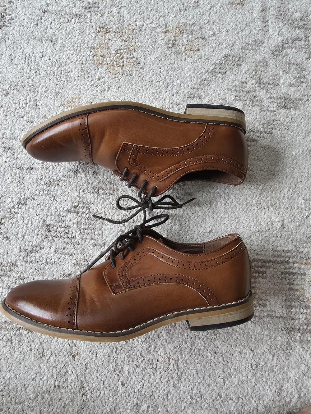 Stacy Adams Brown Wingtip Lace-Up Dress Shoes
